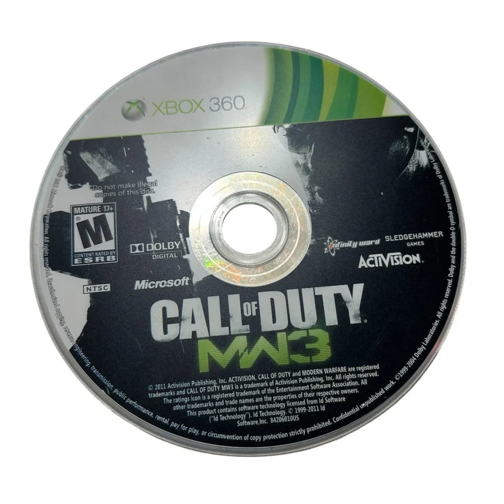 Microsoft Xbox 360 Call of Duty: MW3 Disc - Black & Green Artwork